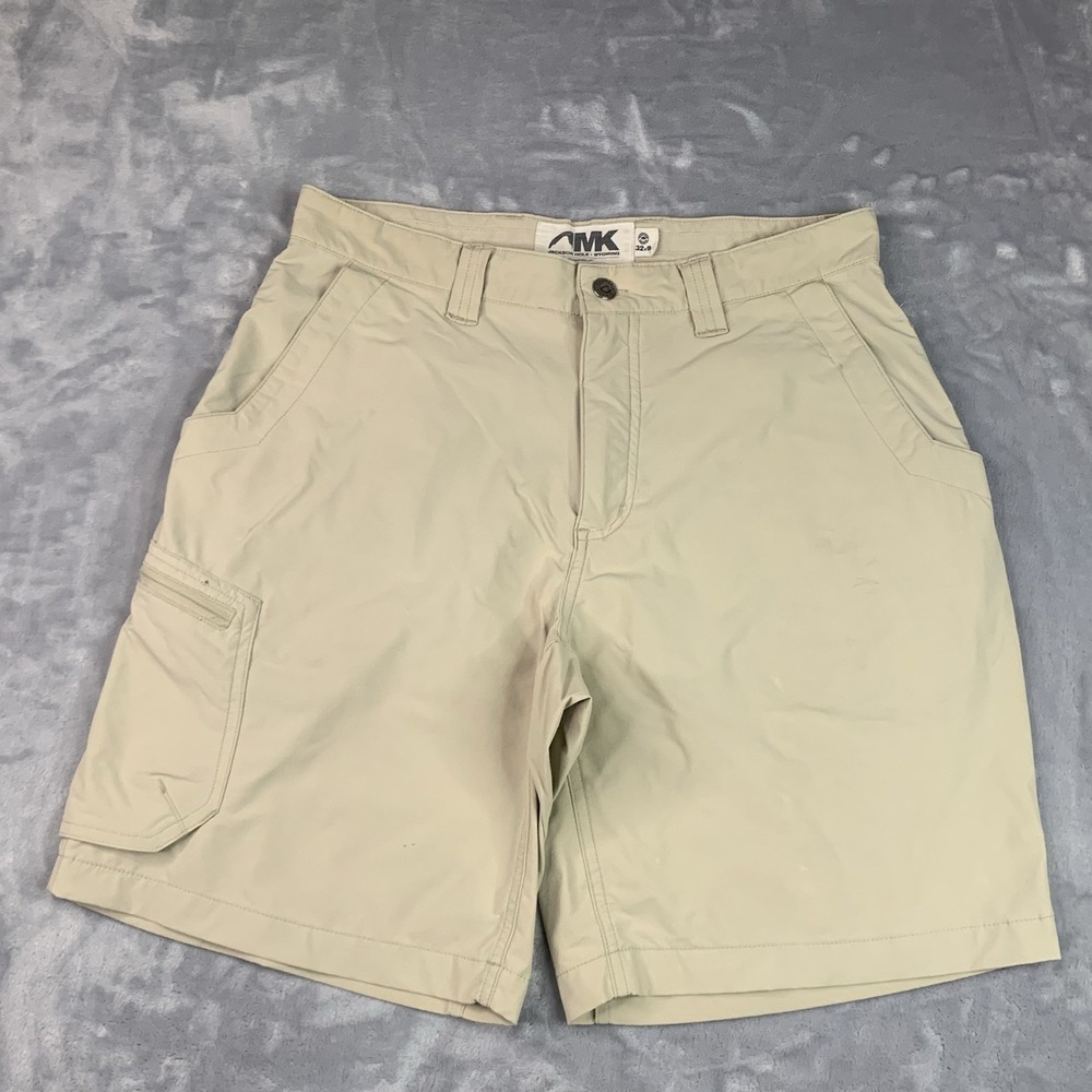 Mountain Khakis Cruiser Shorts Mens 32 Beige 9" Inseam Nylon Cargo